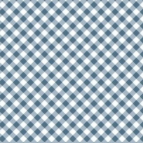  Small Diagonal blue and white buffalo check 