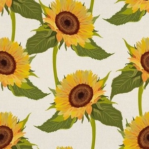 Sunflowers Large Linen Cream_Iveta Abolina