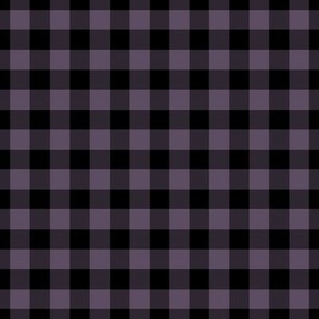 Gingham Pattern - Somber Lilac and Black