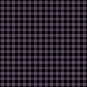 Small Gingham Pattern - Somber Lilac and Black