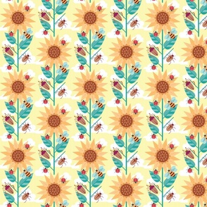 Retro Summer Bugs Fabric Size