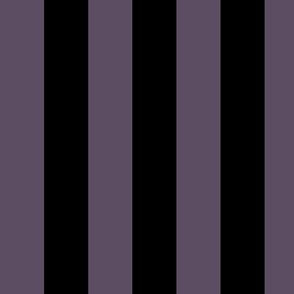 Large Vertical Awning Stripe Pattern - Somber Lilac and Black