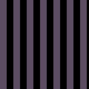 Vertical Awning Stripe Pattern - Somber Lilac and Black