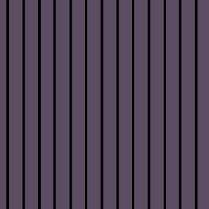 Vertical  Pin Stripe Pattern - Somber Lilac and Black