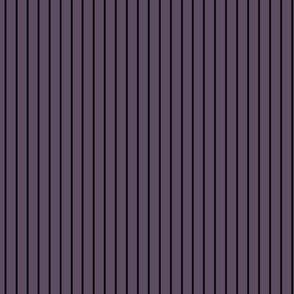 Small Vertical Pin Stripe Pattern - Somber Lilac and Black