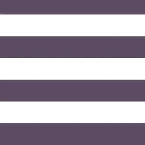 Large Horizontal Awning Stripe Pattern - Somber Lilac and White