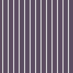 Vertical Pin Stripe Pattern - Somber Lilac and White