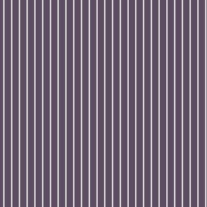 Small Vertical Pin Stripe Pattern - Somber Lilac and White