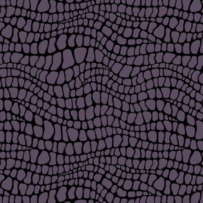 Alligator Pattern - Somber Lilac and Black
