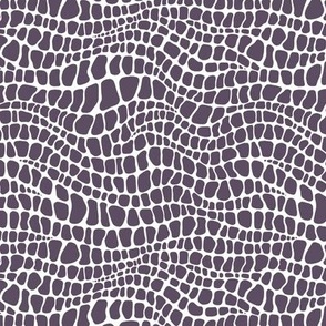 Alligator Pattern - Somber Lilac and White