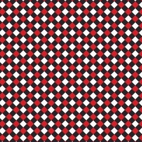  Small red, black and white buffalo check 