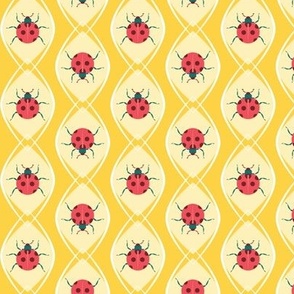 Retro Ladybugs Drop Yellow 