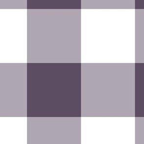 Extra Jumbo Gingham Pattern - Somber Lilac and White