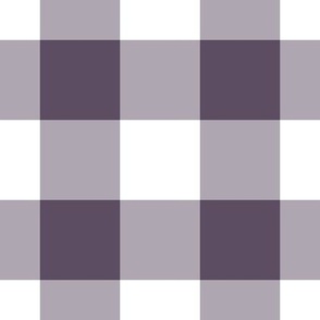 Jumbo Gingham Pattern - Somber Lilac and White