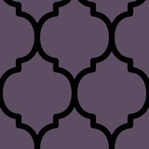 Extra Large Moroccan Tile Pattern - Somber Lilac and Black