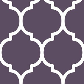 Extra Large Moroccan Tile Pattern - Somber Lilac and White