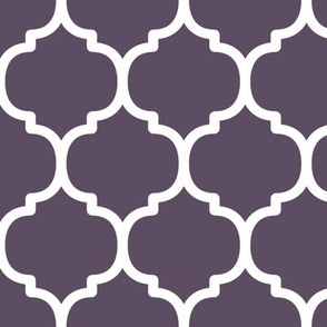 Large Moroccan Tile Pattern - Somber Lilac and White