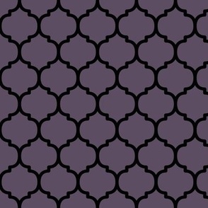 Moroccan Tile Pattern - Somber Lilac and Black