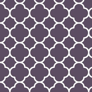 Quatrefoil Pattern - Somber Lilac and White