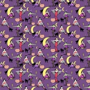 Retro Halloween pinups in muted purple MICRO SCALE