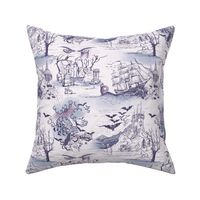 TOILE DRACULA - VINTAGE FADED PURPLE BLUE - V2 - VERY DETAILED