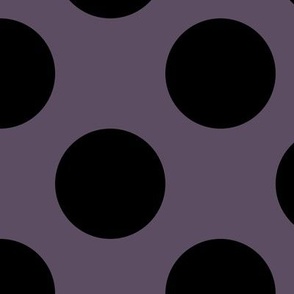 Large Polka Dot Pattern - Somber Lilac and Black