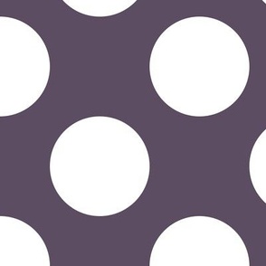 Large Polka Dot Pattern - Somber Lilac and White