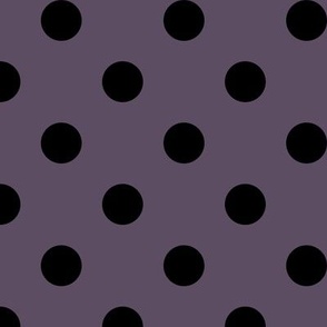 Big Polka Dot Pattern - Somber Lilac and Black