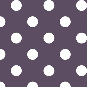 Big Polka Dot Pattern - Somber Lilac and White