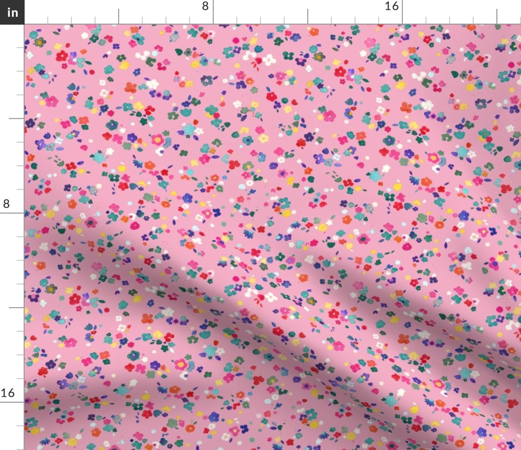 Ditsy floral - Tiny floral - Baby girl floral - Pink - Small ditsy floral