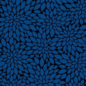 Dahlia Blossom Pattern - Blue and Black
