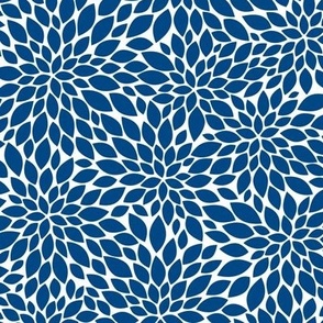 Dahlia Blossom Pattern - Blue and White