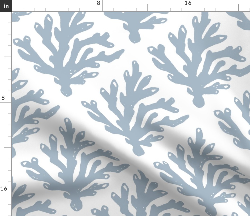 Coral Branch Block Print - Marine Layer Blue/Grey