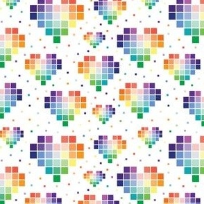 Rainbow Pixel Hearts