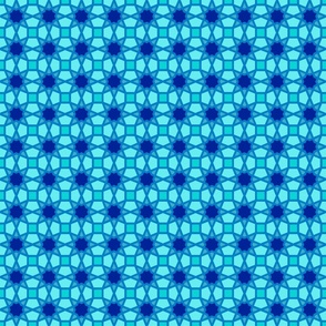 Geometric Islamic Pattern in Blue and Teal