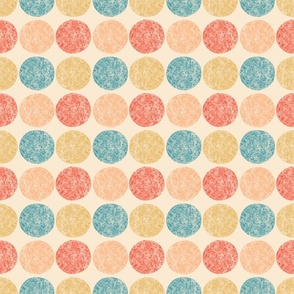 Textured retro circles in Retro Color Palette