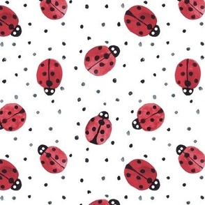 lady bugs with lots of dots - watercolor summer insects a443-2