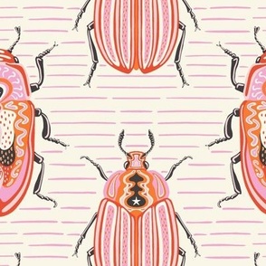 colourful bugs/pink/large