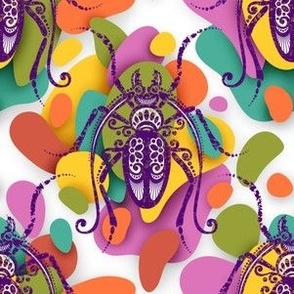 6 inch 3d pattern with exotic beetle 10_3-1