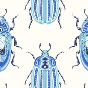 blue and white bugs/large