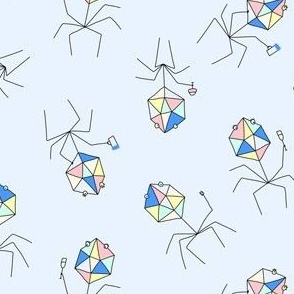 Bacteriophage Party on Blue