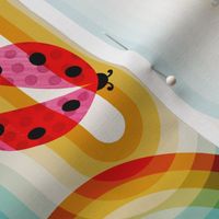 Groovy Rainbow Ladybugs, original retro (large)