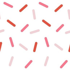 Sprinkles in pink and red colors