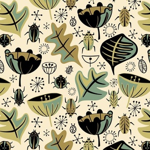 Retro Beetle Garden - Moss - Large