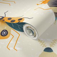 Retro Bugs, Beetles, and Moths - textured insects - medium / large scale