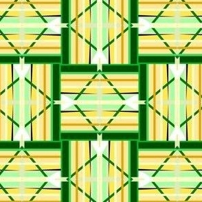 Green and Orange Basket Weave