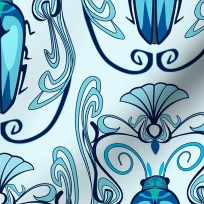 Art nouveau bug - blue