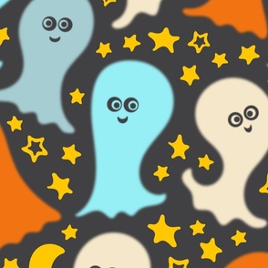 Boo! Kawaii Cute Spooky Ghosts at Night - LARGE Scale - UnBlink Studio Jackie Tahara