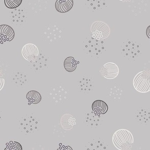 Abstract grey monochrome floral pattern