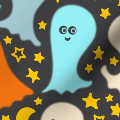 Boo! Kawaii Cute Spooky Ghosts at Night - SMALL Scale - UnBlink Studio Jackie Tahara